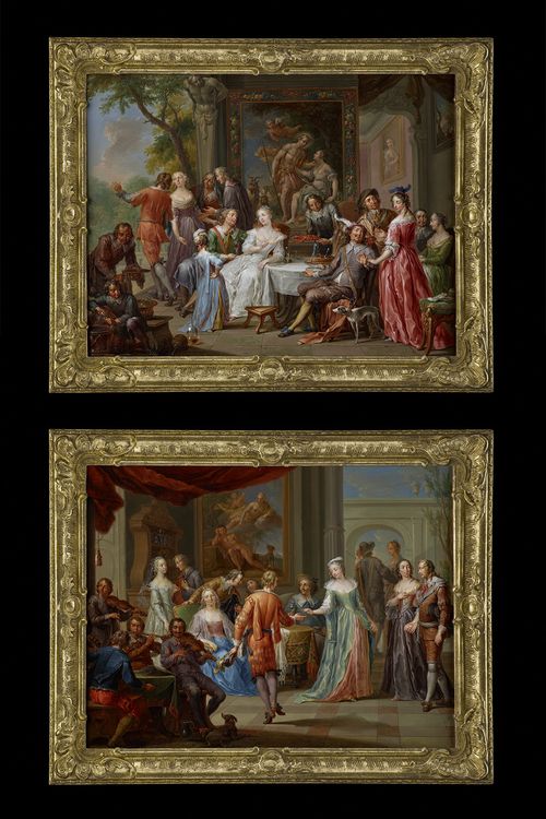 A pair of high-quality baroque paintings - Signed Franz Christoph